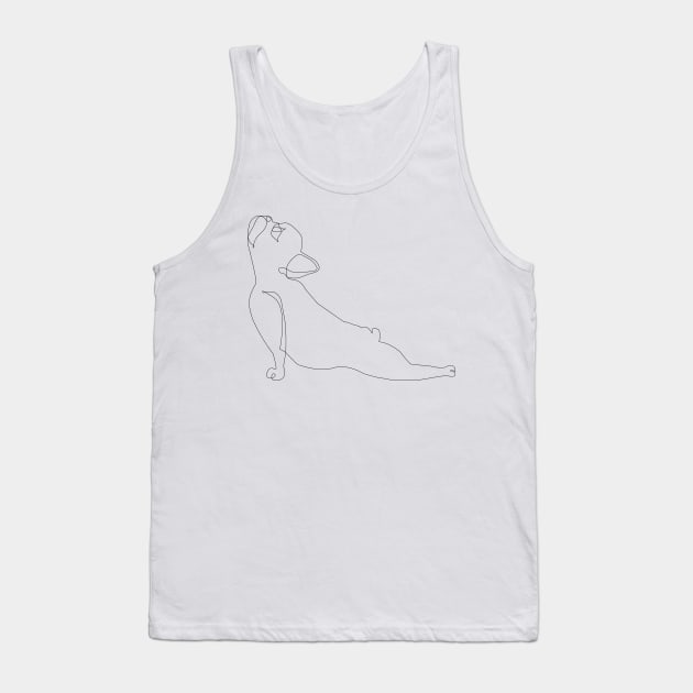 One Line French Bulldog Upward Facing Dog Tank Top by huebucket